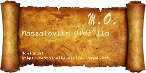 Maszalovits Ofélia névjegykártya